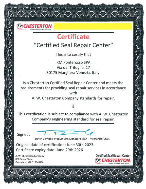 CHESTERTON CERTIFICATE