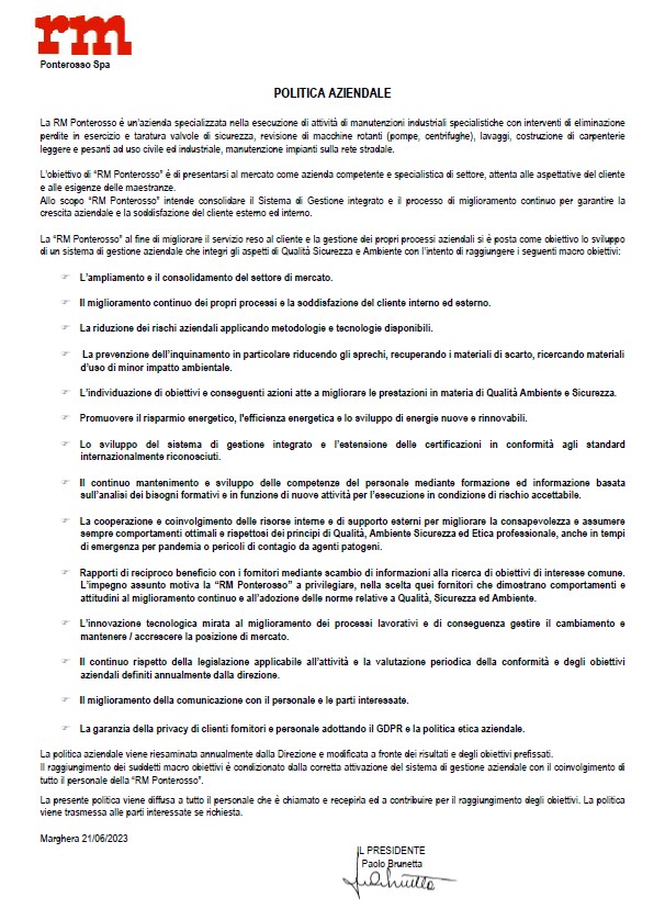 Politiche aziendali